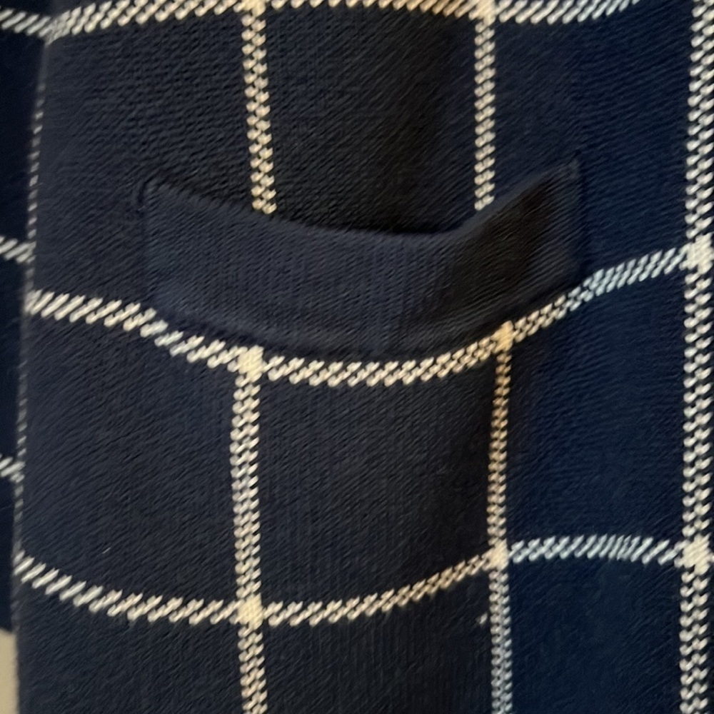 Navy/white Banana Republic double breasted windowpane knit cardigan - size XS - Picture 5 of 6